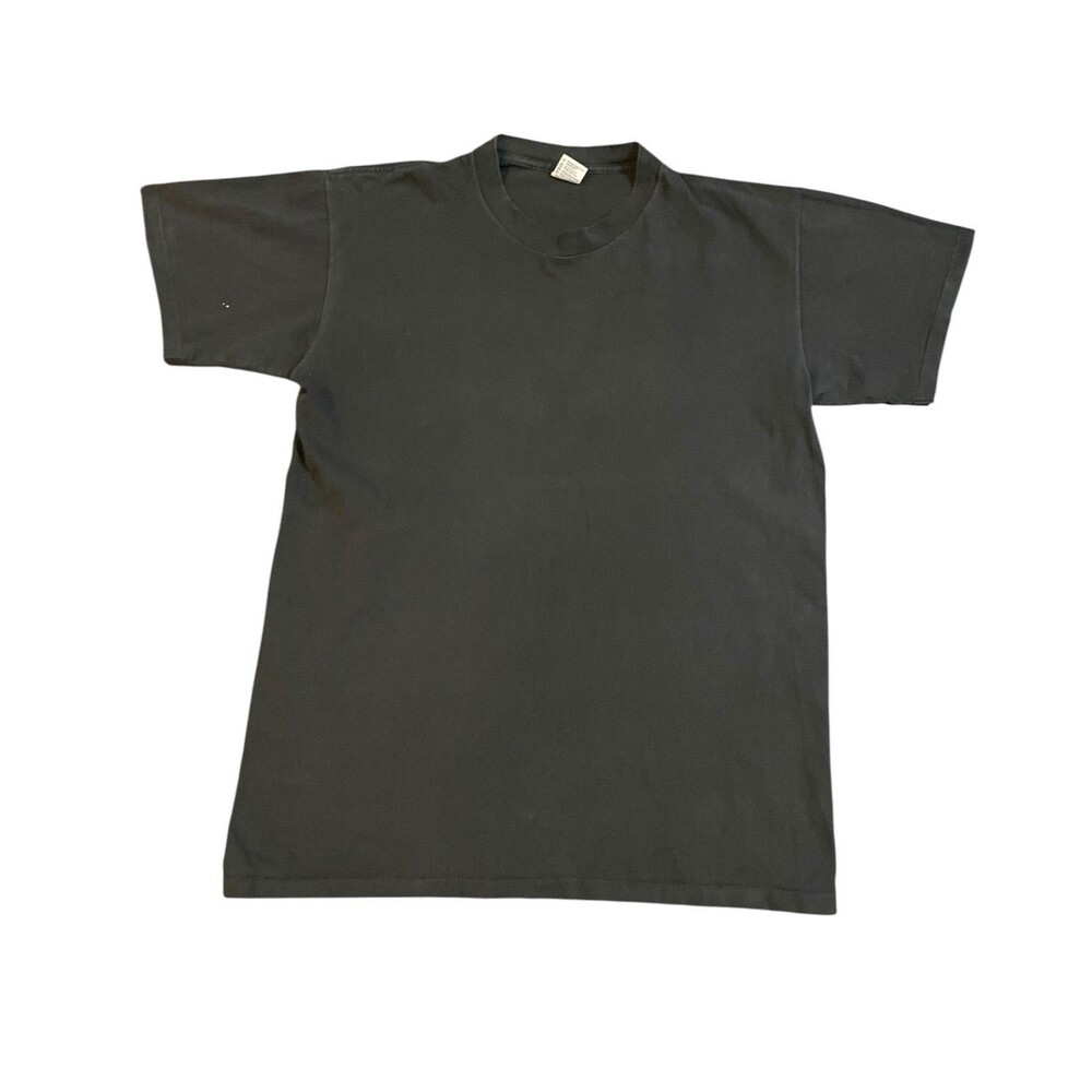 Vintage 90s Duke Athletic Black Distressed Blank Tee Shirt Large Made In USA